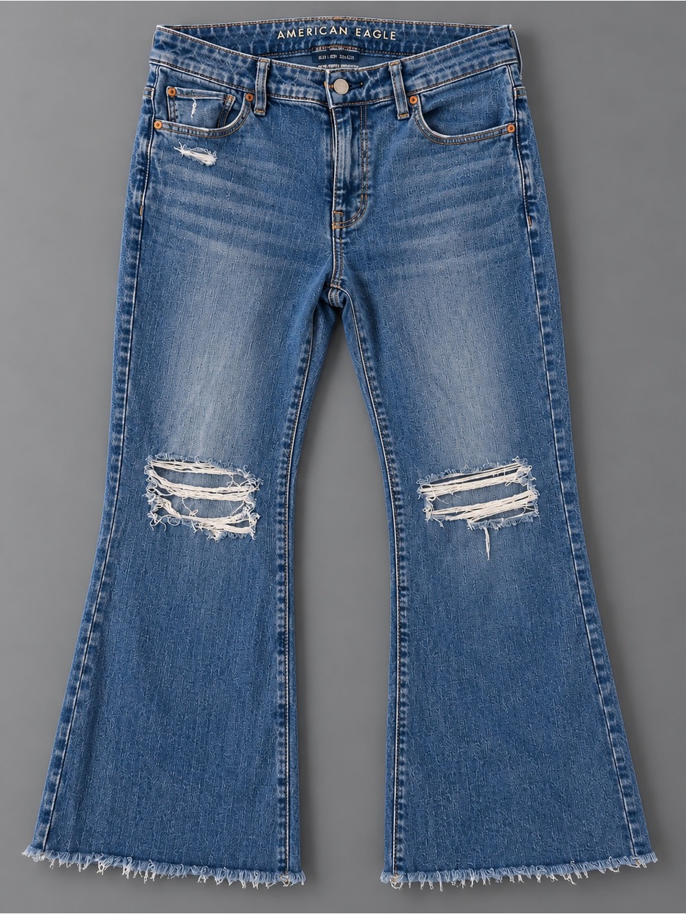 American Eagle Next Level Stretch Ripped Flare Jeans 12 X-Short